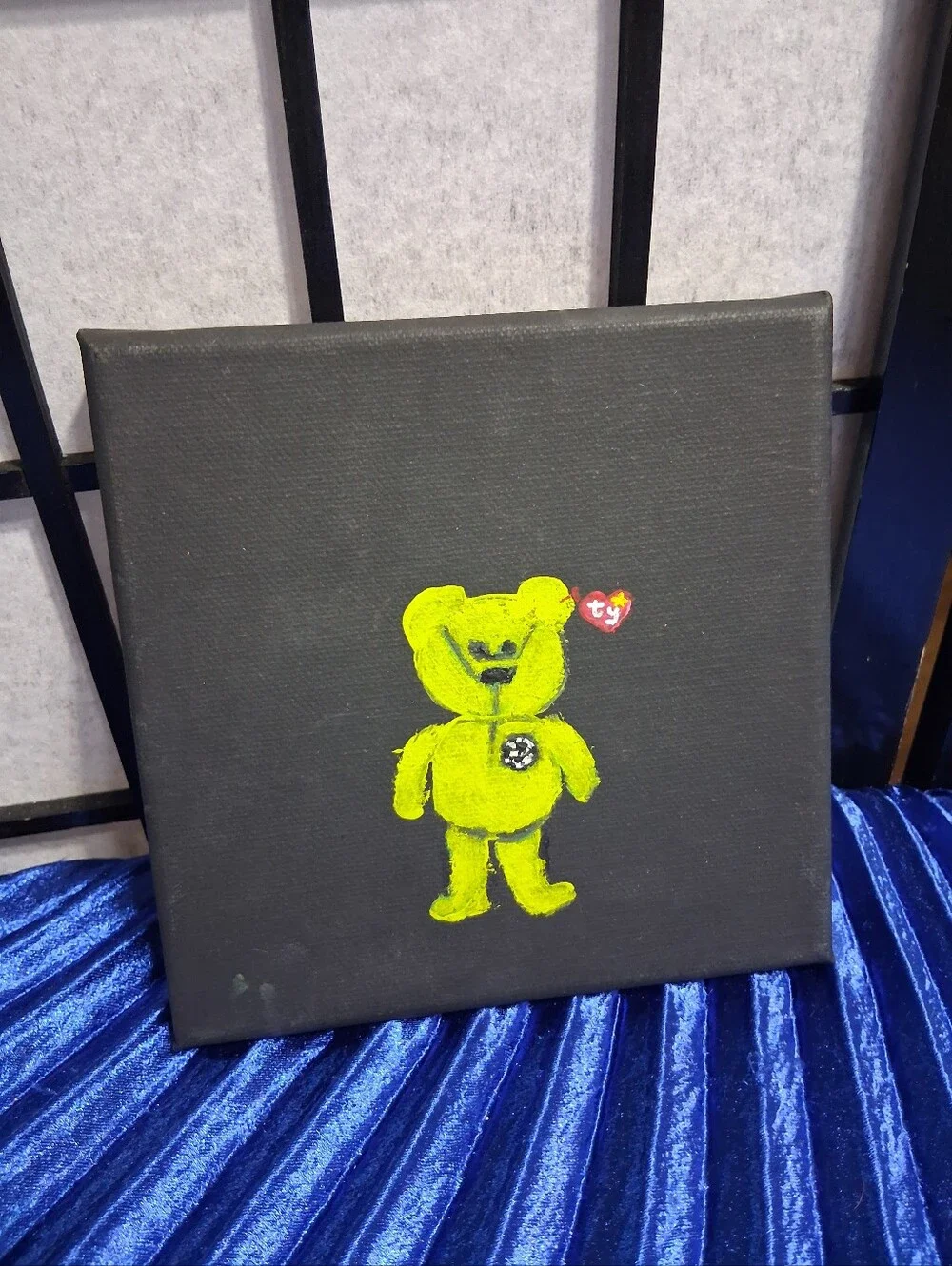 Yellow Bear Canvas Art with Ty Tag